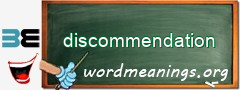 WordMeaning blackboard for discommendation